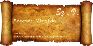 Szecsei Vitolda névjegykártya